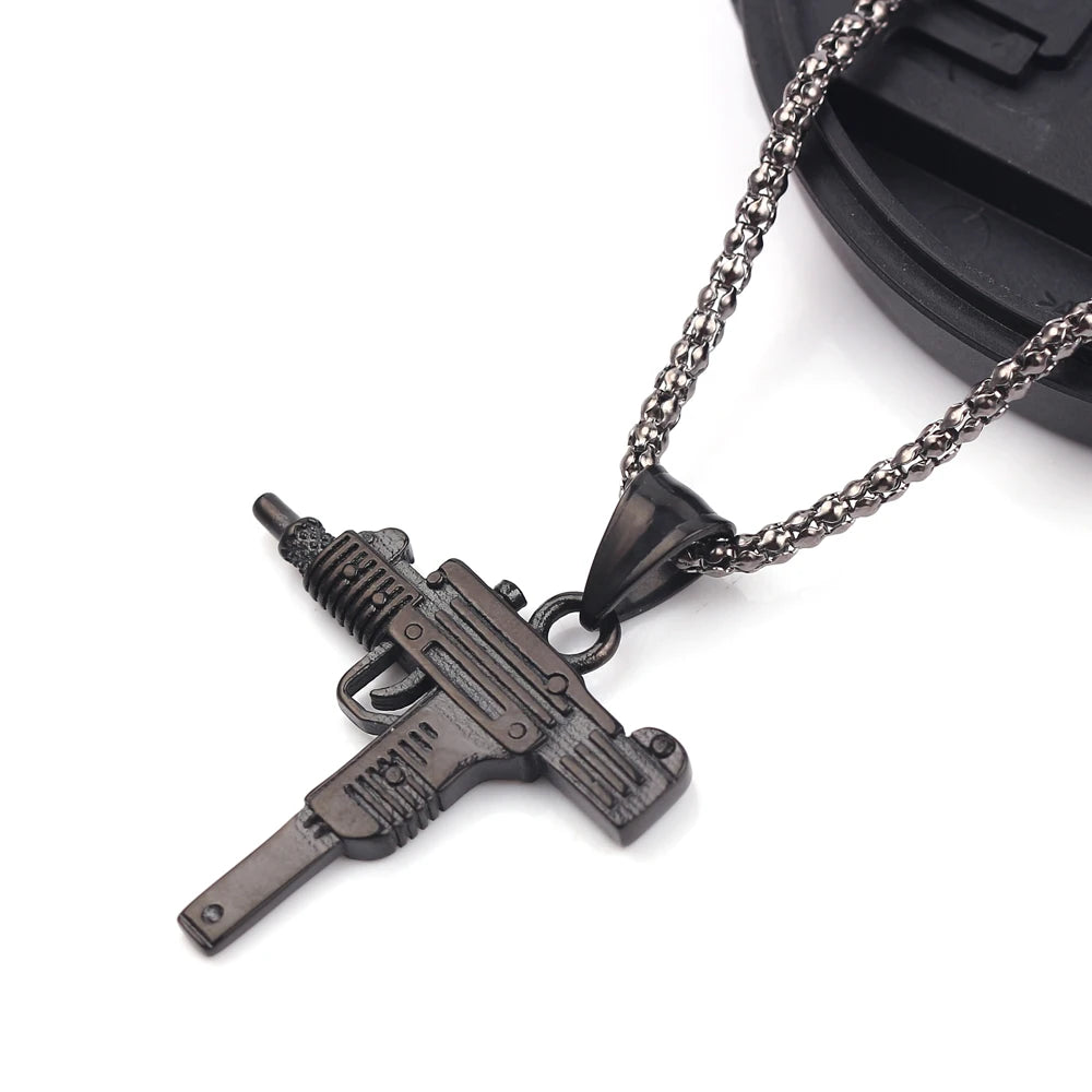 Submachine Gun Pistol Uzi Necklace