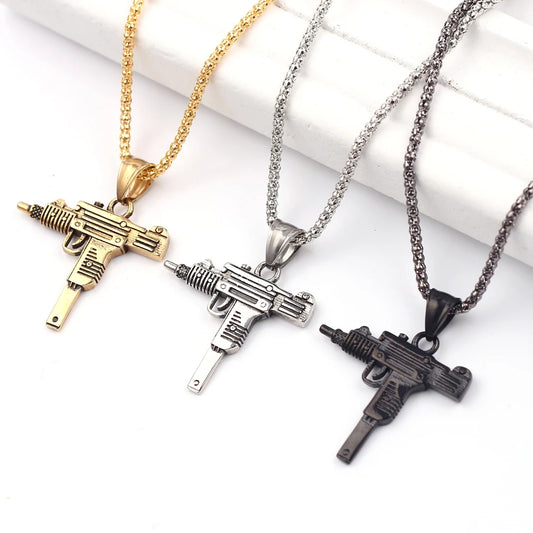 Submachine Gun Pistol Uzi Necklace