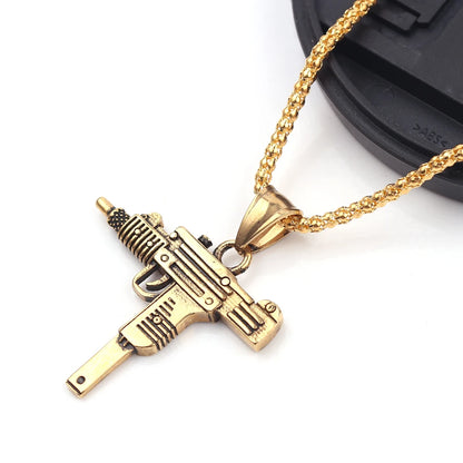 Submachine Gun Pistol Uzi Necklace