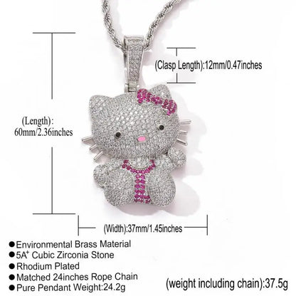 Hello Kitty Diamond Pendant Necklace