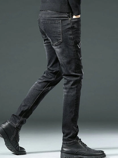 Black Graphic Skinny Jeans