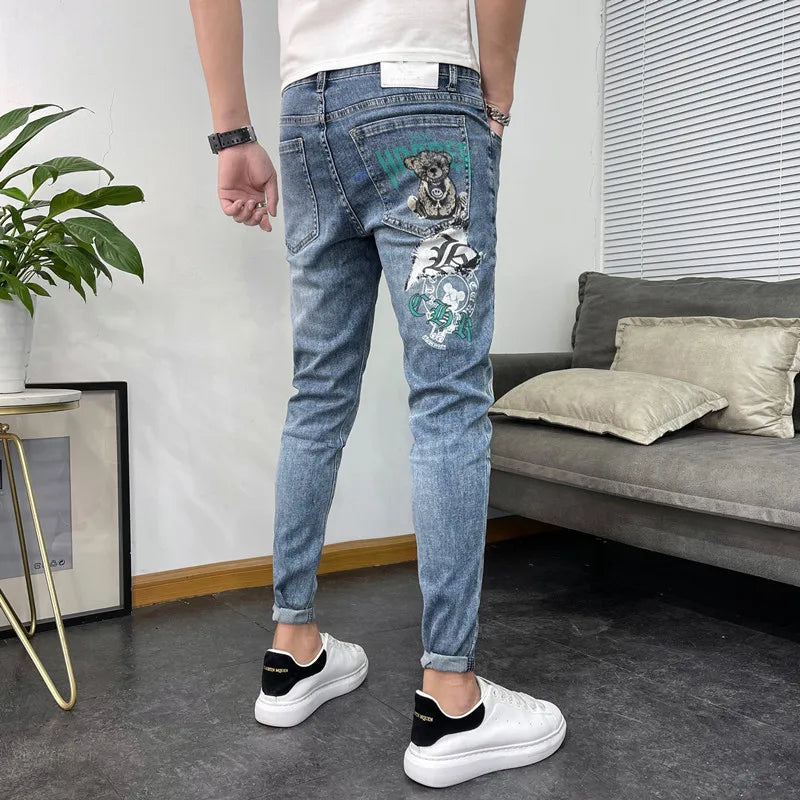 Embroidered Patchwork Jeans