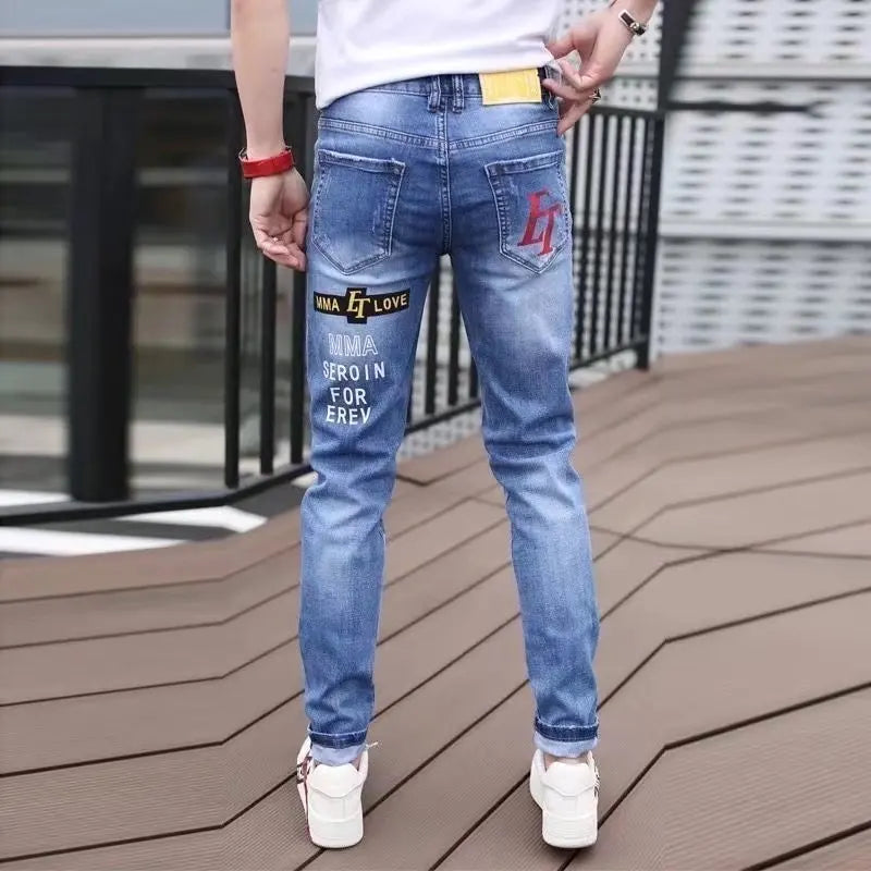 Men’s Patchwork Skinny Jeans