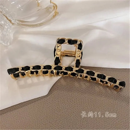 Chain Hair Claw Clip Clamp for Women Girl Alloy Geometric Bow Knot Korean Handmade Fashion Head Accessories Hair Clips for Women