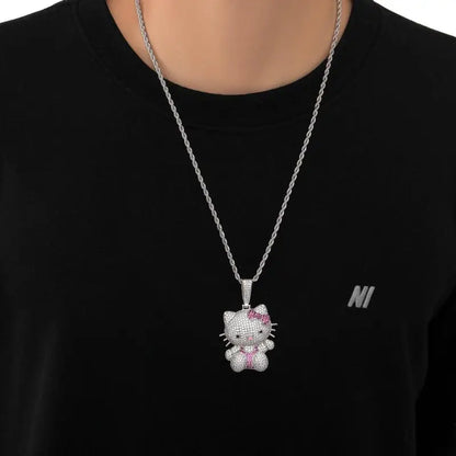 Hello Kitty Diamond Pendant Necklace