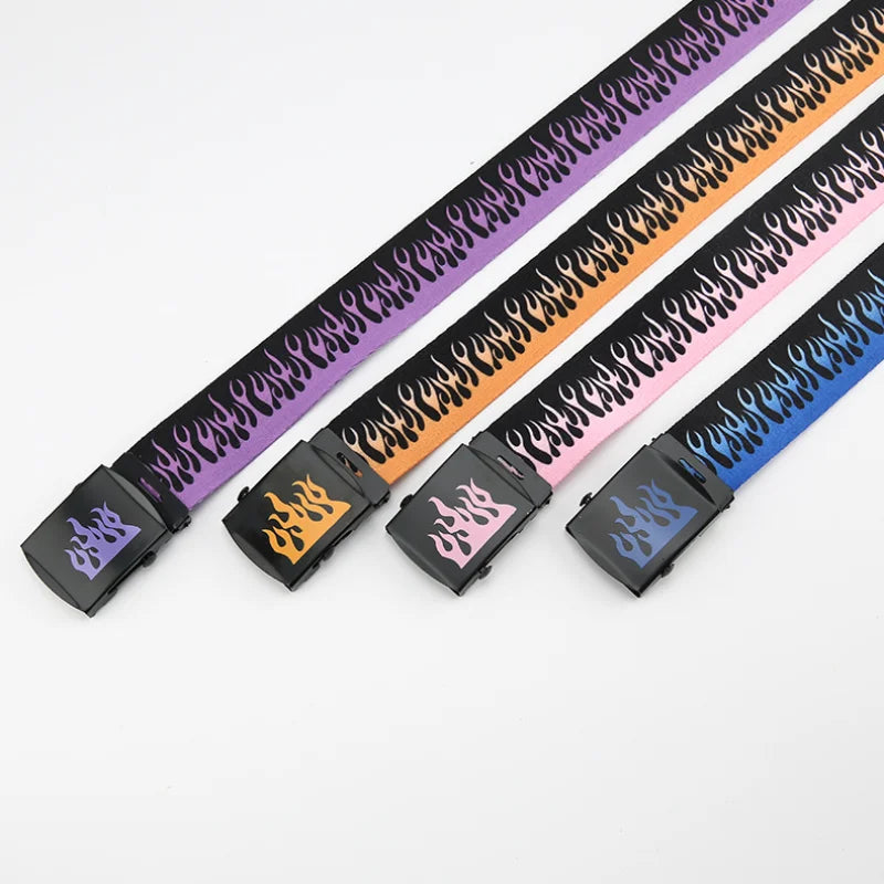 Flame Pattern Fashion Belt