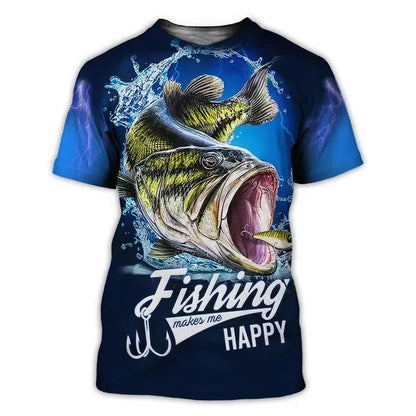 Men's Fishing Graphic Short Sleeve T-Shirt