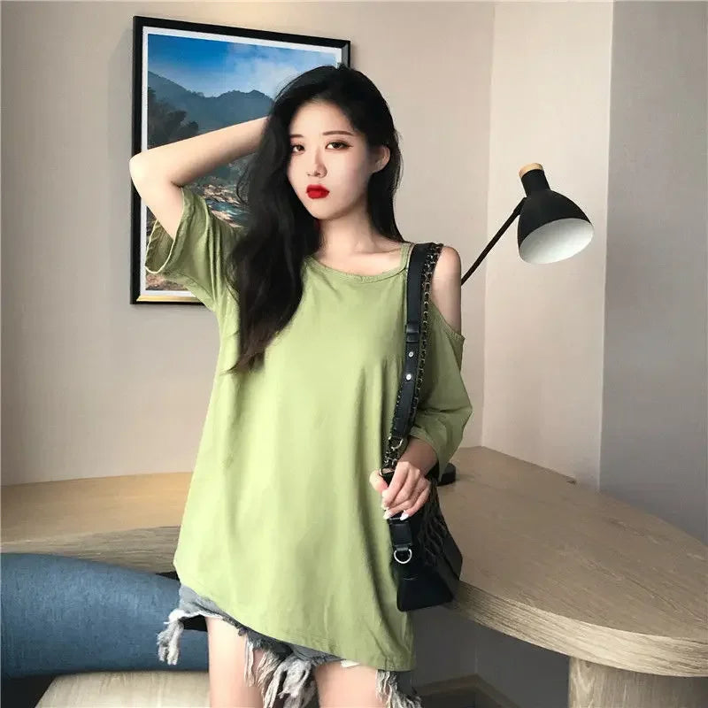 Casual Off-Shoulder Loose Tee