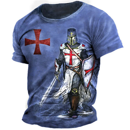 Retro Knights Templar Print Men's T-shirt