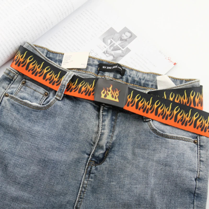 Flame Pattern Fashion Belt