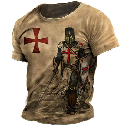 Retro Knights Templar Print Men's T-shirt