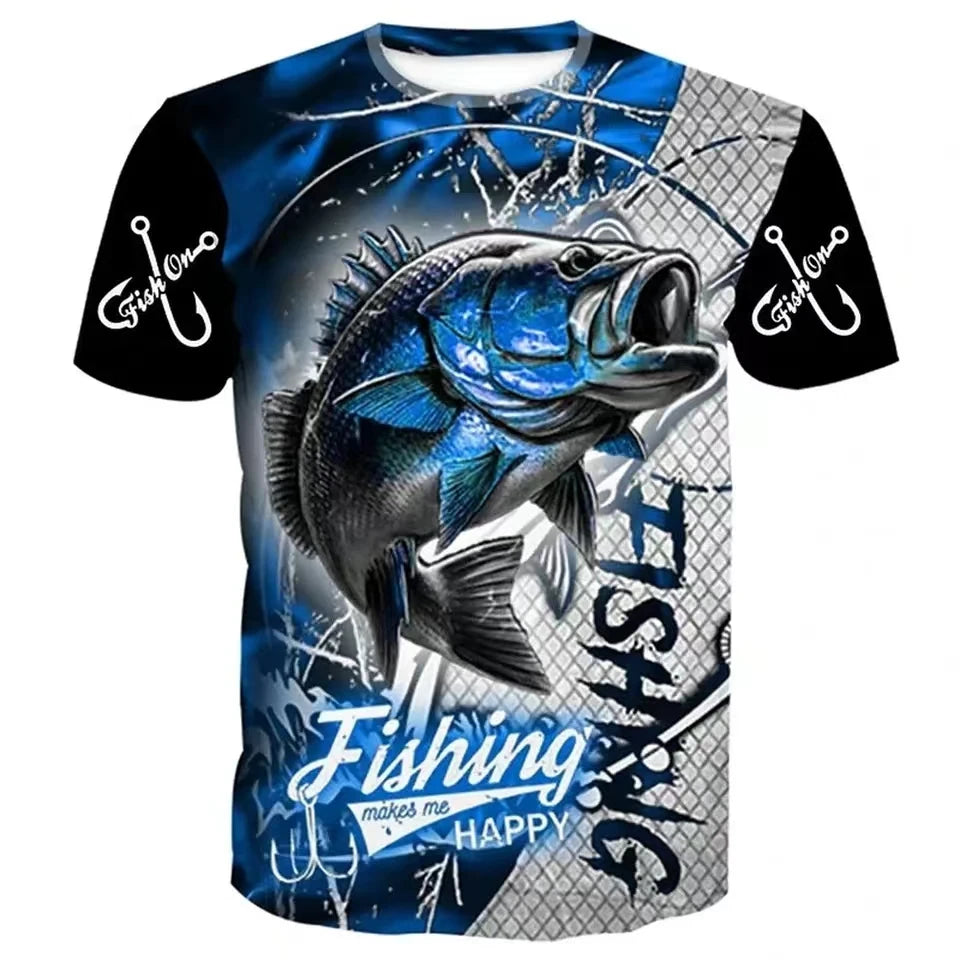 Men's Fishing Graphic Short Sleeve T-Shirt