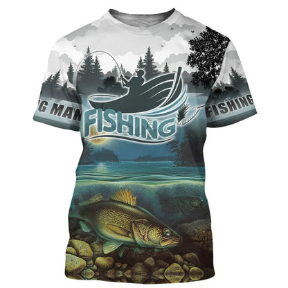 Men's Fishing Graphic Short Sleeve T-Shirt