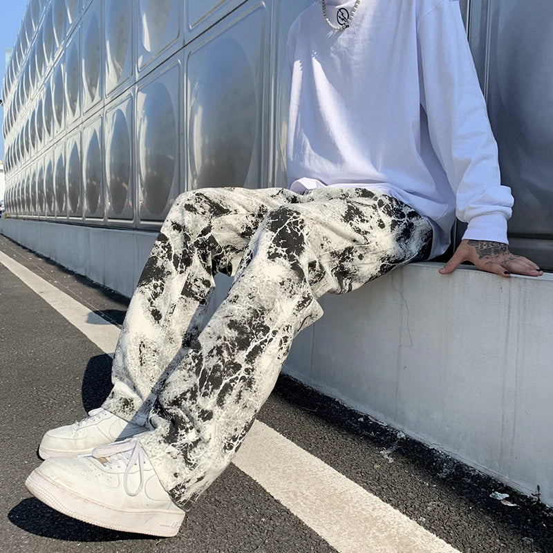 Marble Wash Denim Pants